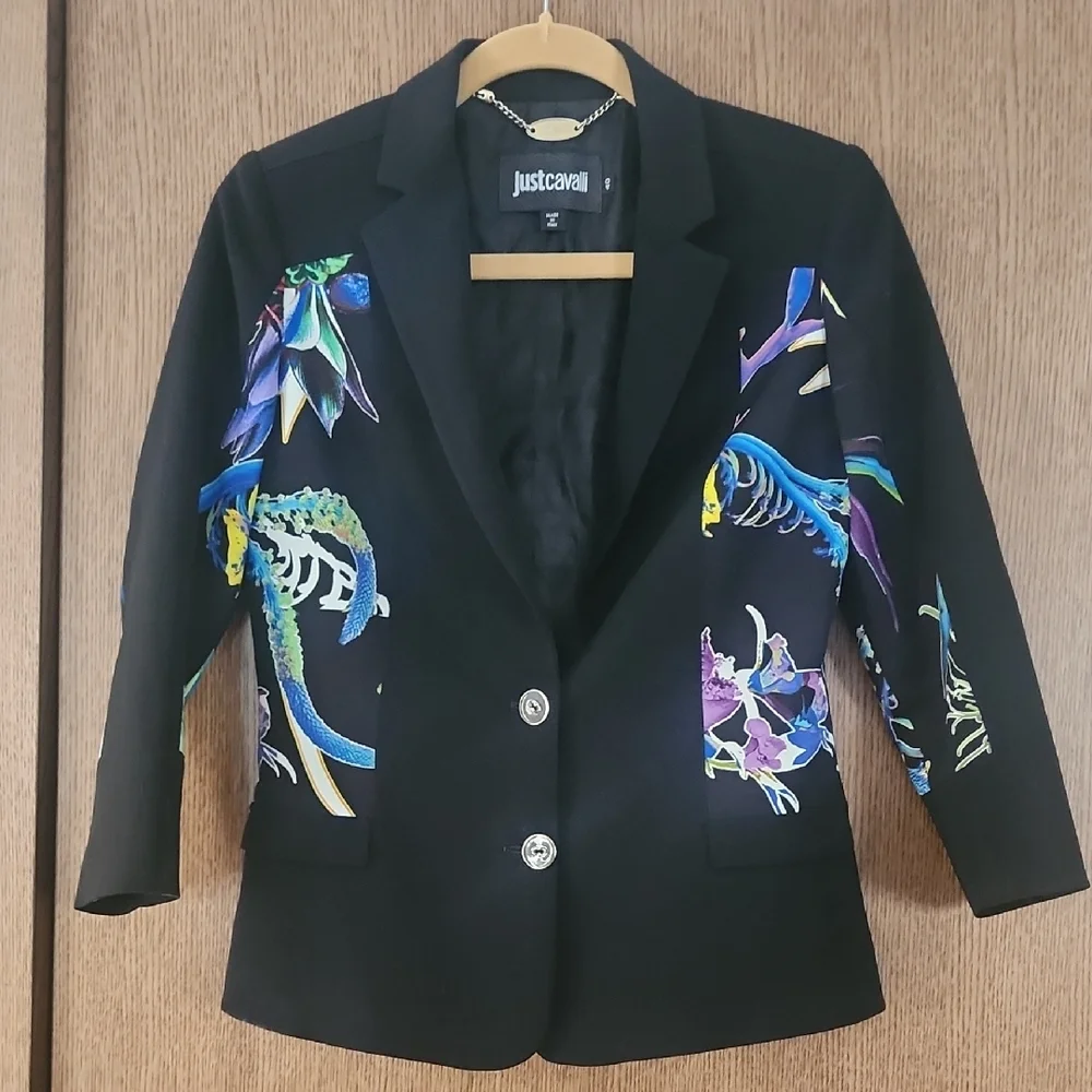 Just Cavalli Flower Detail Blazer Jacket